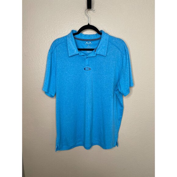 Oakley Mens Blue Hydrolix Polo Shirt Tailored Fit XL short sleeve collared - Picture 1 of 5